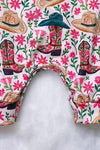 Cowgirl ditsy flower girls baby romper with snaps. SR030801-JEAN