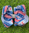 Red stripe, star & coquette bow printed double layer. 4PCS/$10.00 BW-DSG-5125