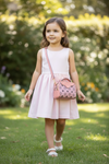 Pink with coral trim crossbody satchel. BBG65203030 M