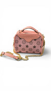 Pink with coral trim crossbody satchel. BBG65203030 M