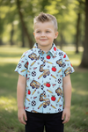 Lt. Blue back to school button up shirt. TPB60170 AMY