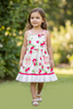 Strawberry printed dress with front pockets. DRG43761 AMY