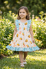 Bee & gingham printed girls dress with ruffle hem. DRG25114013 JEAN