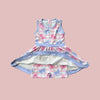 Pink Gingham with pink & Blue bow print. Shorts underneath attached. GSD013020 AMY