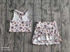 Lt. Pink multi-color butterfly & floral Hi-Performance top & skort. GSD013002-JEAN