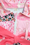 Pink western printed girls romper. SR031901-JEAN