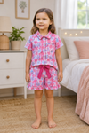 Fuchsia floral printed pajamas set. GSSO013026-JEAN