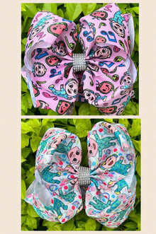  Character printed double layer hair bows. 4pcs/$10.00