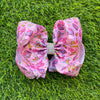 Pink checkered/ rainbow back to school double layer hair bows. 4PCS/$10.00 BW-DSG-5145