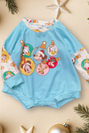 ❄️UNISEX/ CHARACTER PRINTED BABY ROMPER, CHRISTMAS ORNAMENT ROMPER. TT-2023 JEA