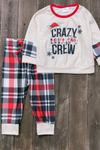 KIDS/ UNISEX" CRAZY COUSIN CREW" GRAPHIC PRINTED PAJAMA SET. PJG501422009-WEN