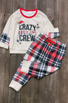 KIDS/ UNISEX" CRAZY COUSIN CREW" GRAPHIC PRINTED PAJAMA SET. PJG501422009-WEN