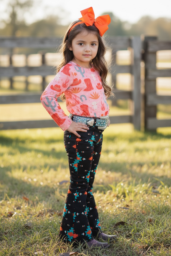 Black Aztec denim pants. PNG15154001 AMY