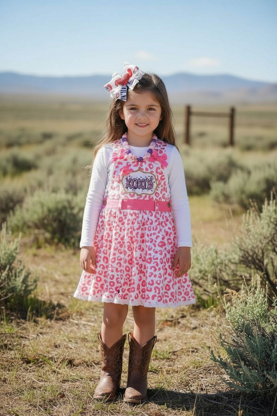 Cheetah printed dress with lace hem. (Shirt not included) DRG60142 SOL