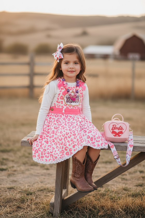 Cheetah printed dress with lace hem. (Shirt not included) DRG60142 SOL