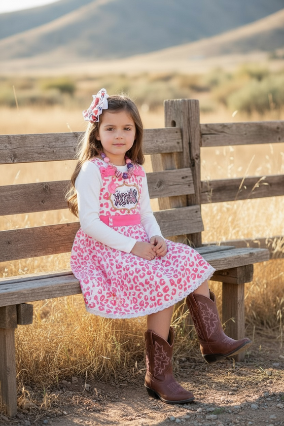 Cheetah printed dress with lace hem. (Shirt not included) DRG60142 SOL