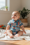 Dessert dreaming" Rainbow printed boys baby bodysuit. RPB25154004 SOL