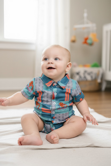  Dessert dreaming" Rainbow printed boys baby bodysuit. RPB25154004 SOL