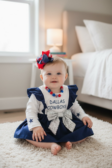  D-Cowboys printed bodysuit w/ sequins bow. RPG41378