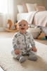 🎍Bamboo made born to fly/helicopter, air balloon printed bodysuit foot closure. RPB50073