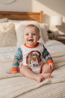  Ho ho ho Santa printed boys baby romper .LR050405-JEANNE