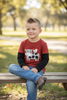 Cow applique long sleeve boys shirt. LC-TP-2110696-jean