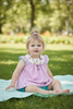 Cross embroidery smock neckline baby tunic & bloomers. RPG60090 JEAN