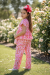 XoXo Valentine's floral printed 2 piece set. OFG60218 AMY