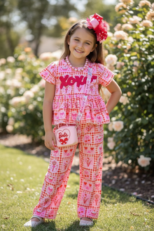  XoXo Valentine's floral printed 2 piece set. OFG60218 AMY
