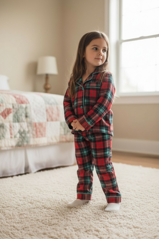 GREEN & RED PAJAMAS SET FOR GIRLS OR BOYS. PJG501122020