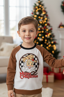 Merry Christmas Santa printed boys shirt. TPB40531 SOL