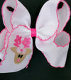 5" embroidered reindeer moon stitch hair bows. 3pcs/$12.00 BW-DSG-B301