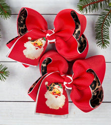  3" Santa printed with double layer hair ribbon. 12pcs/$16.50