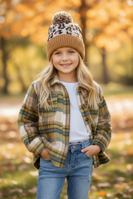 Mustard/tan plaid shacket. TPG60153018 Sol