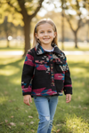 Geometric printed girls shacket. TPG65133053 JEAN