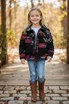 Geometric printed girls shacket. TPG65133053 JEAN