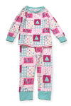Merry & Bright" Pink and aqua pajamas set. GLP073009-Jean