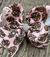 6.5 Inch Pumpkin printed double layer hair bows. 5pcs/$10.00 BW-DSG-S1