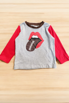  Football gray long sleeve shirt.