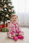 Christmas character & checkered  printed baby onesie with fold over footie and hands. LR073006 JEANAMY (Copy)