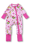 Christmas character & checkered  printed baby onesie with fold over footie and hands. LR073006 JEANAMY (Copy)