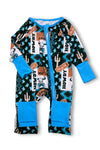 Wild western multi- printed baby onesie with fold over footie and hands. LR080703 sol