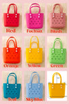 (Girls Beach bag) Cute rubber made tote/beach bags! Available in 8 colors.