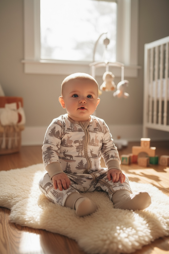 Wilderness multi-printed baby onesie. LR080708 AMY (Copy)