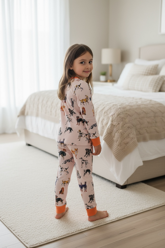Multi-printed dog pajamas. GLP080705-jean