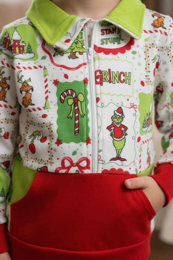 Boys Christmas character printed pull over sweater. GT080103-AMY
