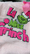 Pink cold shoulder christmas sweatshirt with glitter applique. TPG60686 MON