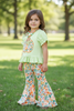 Floral pumpkin application top and bell bottoms.OFG52158 AMY