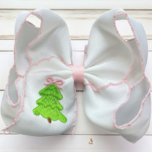  5" x 4" embroidered tree hair bow with pink moon stitch. 4PCS/$12.00 BW-DSG-B262