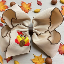  5" X 4" Embroidered and moon stitch thanksgiving hair bows. 4PCS/$12.00 BW-DSG-B260